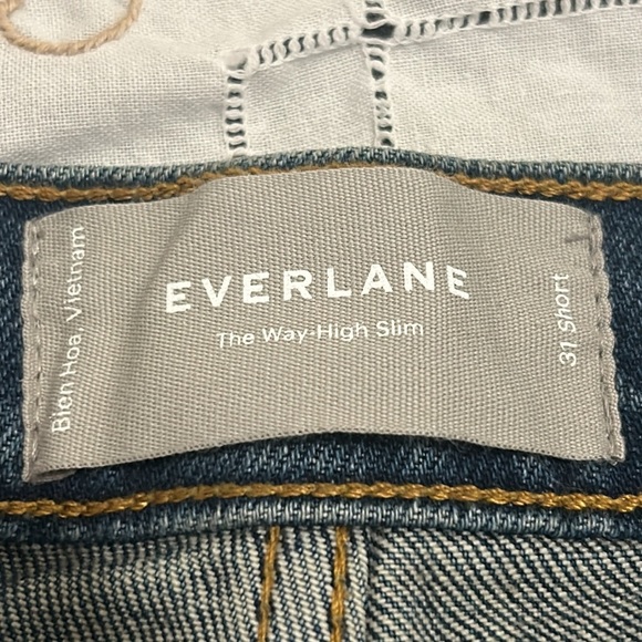 EVERLANE The Way High Slim Dark Wash Jeans Women Size 31 Short - Picture 10 of 15